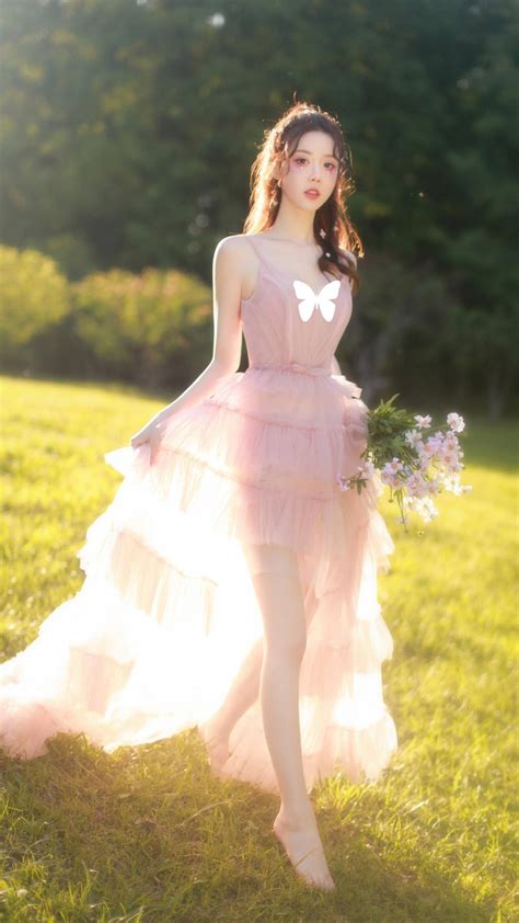 小仙女 唯美 粉色婚纱裙子 美腿 鲜花 森林 4k手机壁纸_图片编号332553-壁纸网