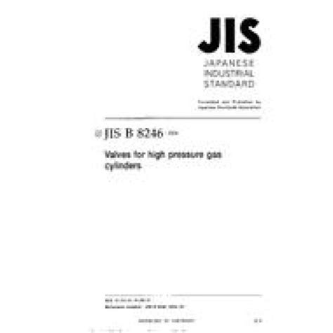 JIS B 8246:2004 : Valves for high pressure gas cylinders Standard PDF ...