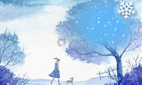 冬天来了可爱卡通堆雪人banner背景图片免费下载-千库网