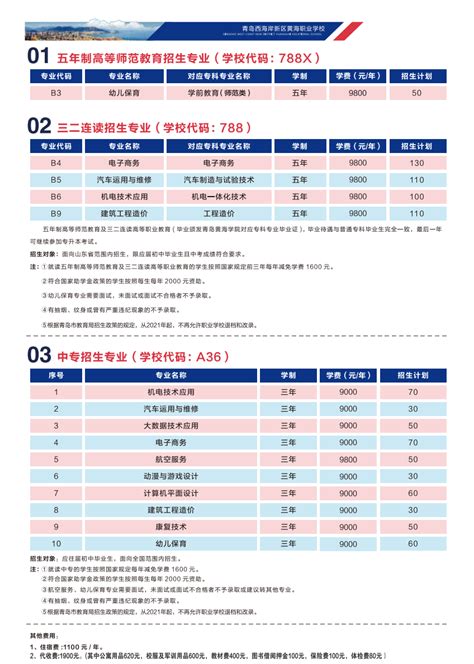 青岛西海岸新区黄海职业学校2023年招生简章