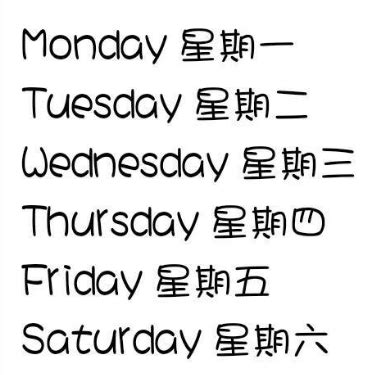 幼儿英语：星期一到星期五英语单词学习