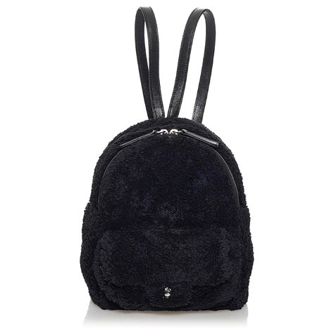 Chanel Black CC Matelasse Mixed Fiber Backpack Leather Pony-style ...