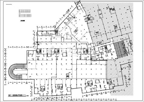武汉市某大型购物商城地下双层车库战时和平时给排水设计CAD图纸_人防车库_土木在线