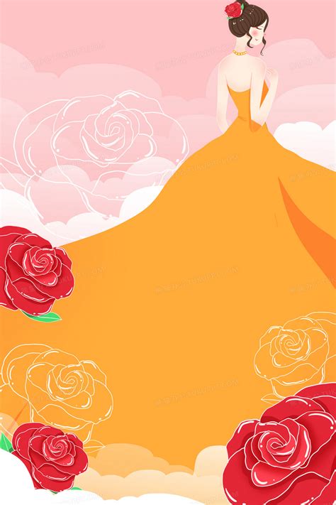 手绘唯美插画风格38女神节妇女节女生节海报背景背景图片素材免费下载_熊猫办公
