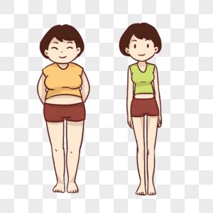 女士减肥瘦身对比图素材图片免费下载-千库网