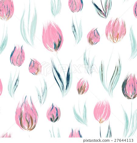 Elegant seamless pattern with oil painted red - Stock Illustration [27644113] - PIXTA