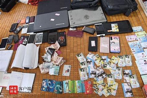 围捕16个窝点22人被抓，儋州警方现场扣押23张银行卡30部手机