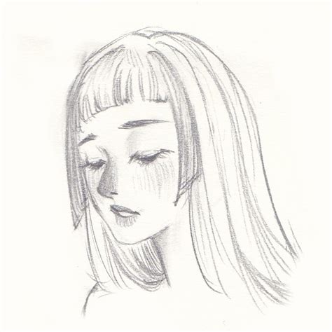 甜美女生速写头像图片