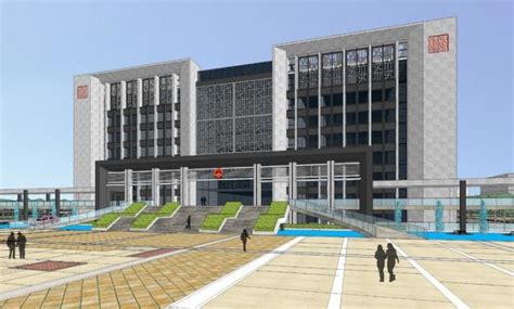 Sketchup办公模型|绍兴市行政中心规划方案，政府大楼，多层办公楼，现代风格-BIM建筑网