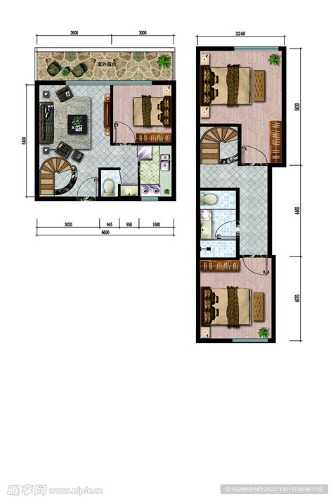 小户型loft公寓全景客厅二楼效果图高清图片下载-正版图片500922811-摄图网