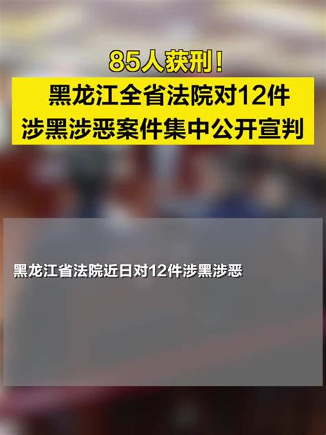 85人获刑！黑龙江全省法院对12件涉黑涉恶案件集中公开宣判|法院|黑龙江省_新浪新闻