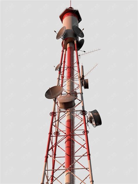 无线电信号塔卫星基站模型下载 c4d模型