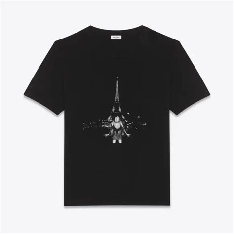 伊夫圣罗兰/Yves Saint laurent Paris 印花黑色汗布经典T恤 533645YB2SH1095-小迈步海淘品牌官网