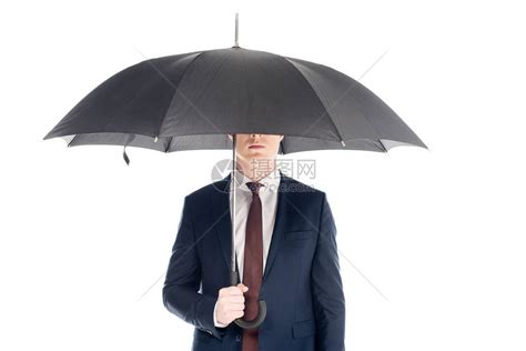 时髦的商人面脸模糊手持伞高清图片下载-正版图片505854179-摄图网