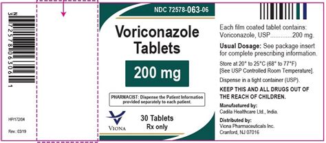 Voriconazole - FDA prescribing information, side effects and uses