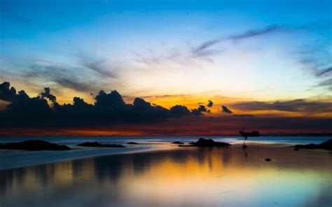 海上日落风景摄影图素材图片下载-万素网