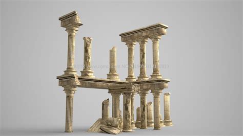 古历史罗马柱遗址3的模型,古代场景,场景模型下载,摩尔网(CGMOL)
