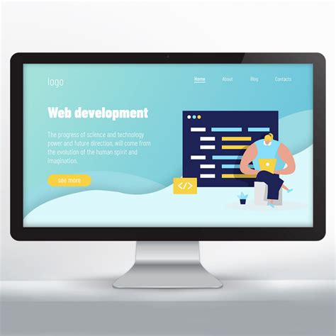 web开发编程网站设计海报模板下载-千库网