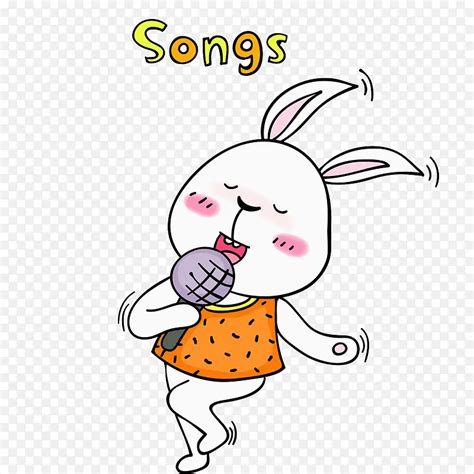 卡通唱歌的兔子免抠图PNG图片素材下载_图片编号7654782-PNG素材网