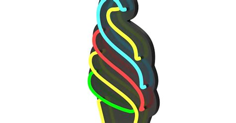 Neon Ice Cream Symbol, 3D - Envato Elements