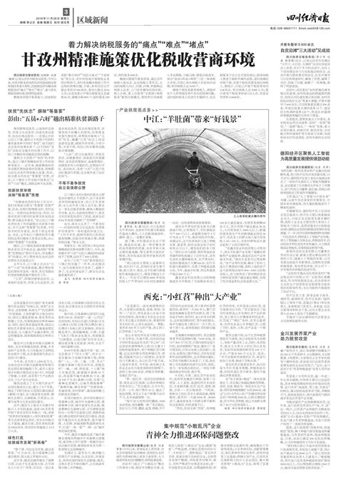甘孜州精准施策优化税收营商环境--四川经济日报