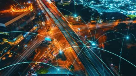 智能数字城市与连接网络互惠互利的城市景观未来智能无线数字城市和社交媒体网络系统的概念视频特效素材-千库网
