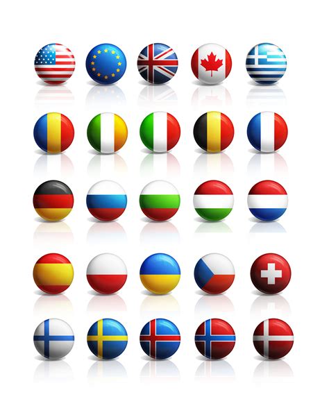 立体圆形的世界各国的国旗图标psd下载_墨鱼部落格