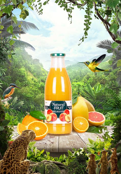 四款创意鲜榨果汁宣传海报设计_红动网
