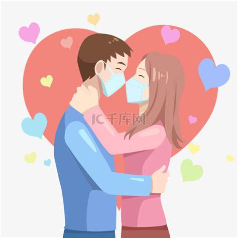 covid 19新的coronavirus夫妇亲吻拥抱素材图片免费下载-千库网