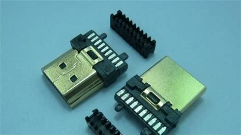 HDMI 19PIN 焊线式公头 加锡 带线夹 马口铁上下盖 高清连接器-阿里巴巴