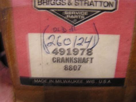Briggs Crankshaft, 491978 -- 260124 -- 493547 | eBay
