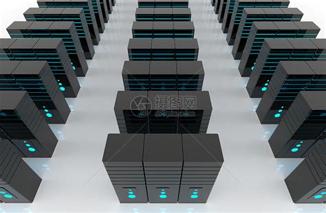 计算机网络服务器机房3D渲染代表互联网托管公司数据中心的图片素材-正版创意图片300382678-摄图网