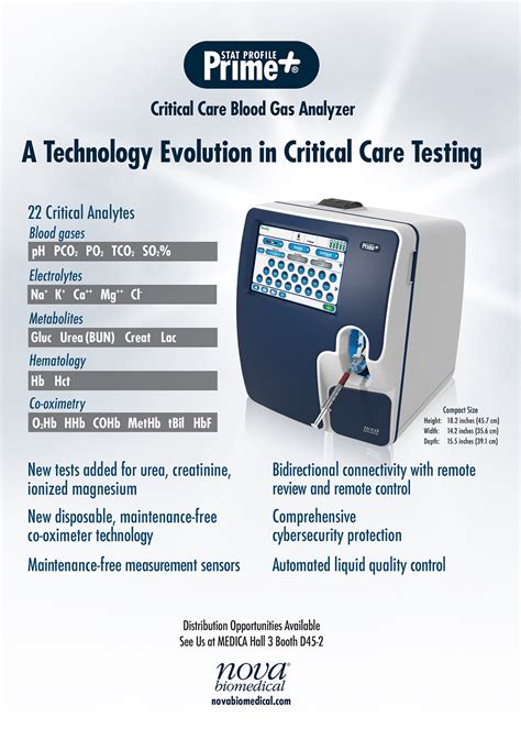 Critical Care Blood Gas Analyzer - Clinical Laboratory int.