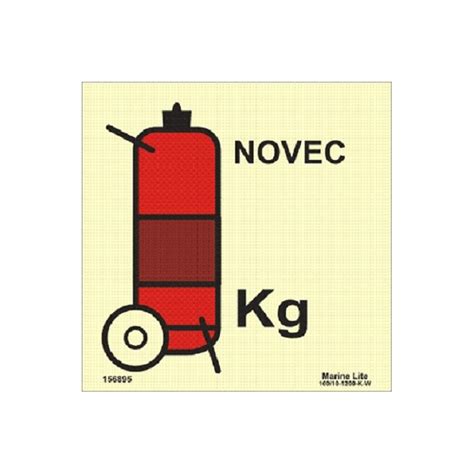 WHEELED NOVEC FIRE EXTINGUISHER (15x15cm) Phot.Vin. IMO sign 156895 - Imostickers.com