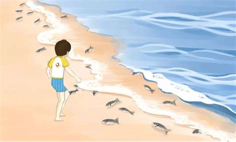 感人故事|小男孩拯救一条小鱼，记得讲给孩子听！_沙滩