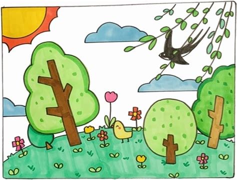 树叶贴画简单又好看的小鸟做法💛巧艺网