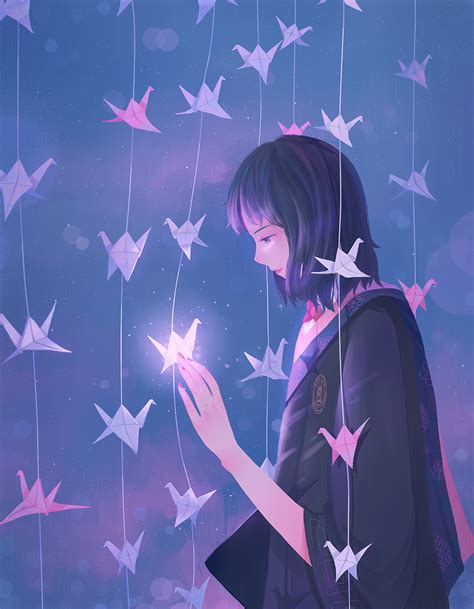 古风千纸鹤头像女生动漫