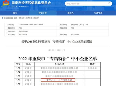 川仪十七厂公司入选2022年重庆市“专精特新”中小企业名单_新闻资讯_新闻资讯_重庆川仪