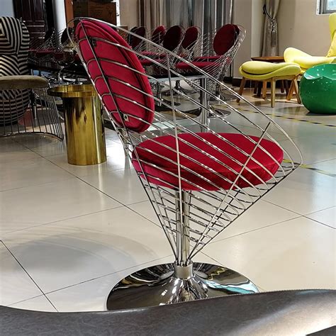 不锈钢网椅 户外休闲椎形铁线椅lueasygi Chair丹麦设计师潘顿 北欧 ...