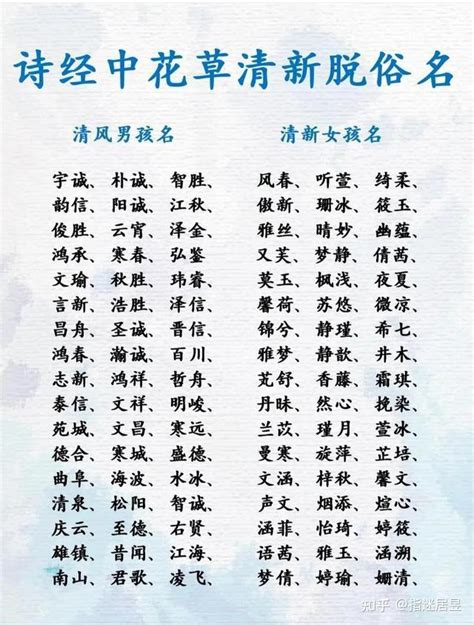 宝宝起名字：诗经里清新淡雅、才情出众女孩名字 - 知乎