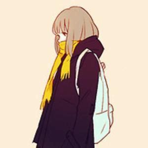 甜美女生背部头像动漫