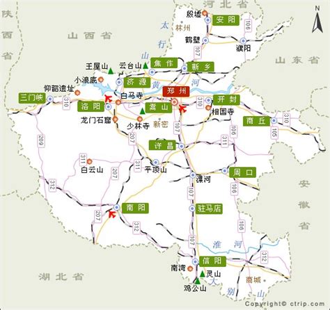 河南旅游地图图片