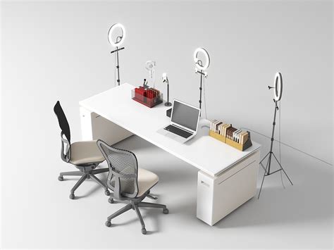 VR 直播桌椅设备组合-室内设计-拓者设计吧