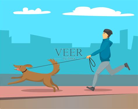 牵狗狗的图片