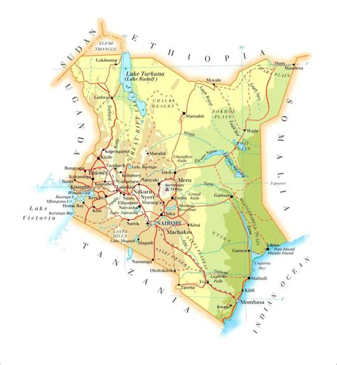 肯尼亚中文全图 - 肯尼亚地图 - 地理教师网