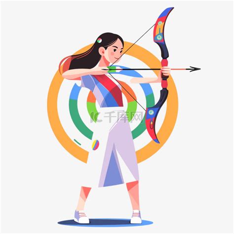射箭插画古风头像女生版