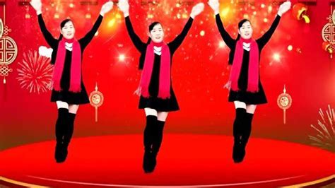 吉祥广场舞《红红吉祥年》动感欢快，正背面完整_腾讯视频