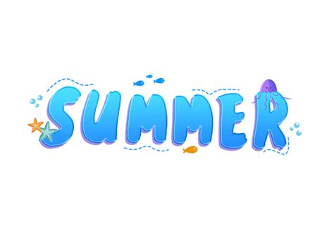 常用英文词Summer句式艺术字设计图片-千库网