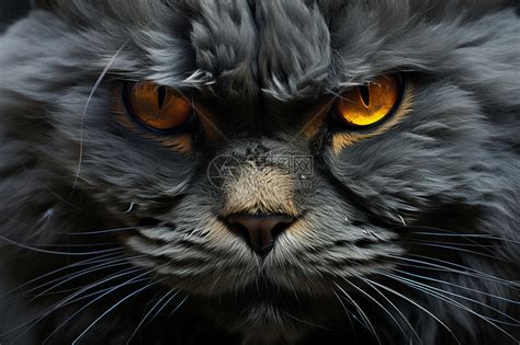 怒目对视的猫图片