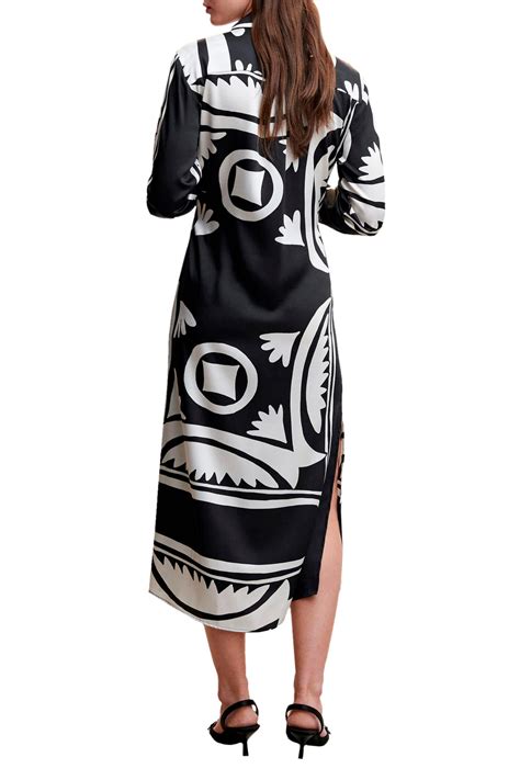 Mango женское платье lena с принтом со скидкой 29%, черно-белый цвет ...